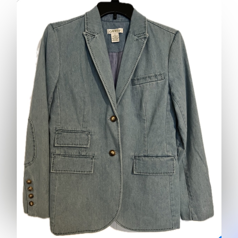 Orvis Women's Denim Blazer Jacket, Regular Size 4